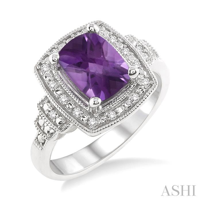 SILVER GEMSTONE & DIAMOND RING
