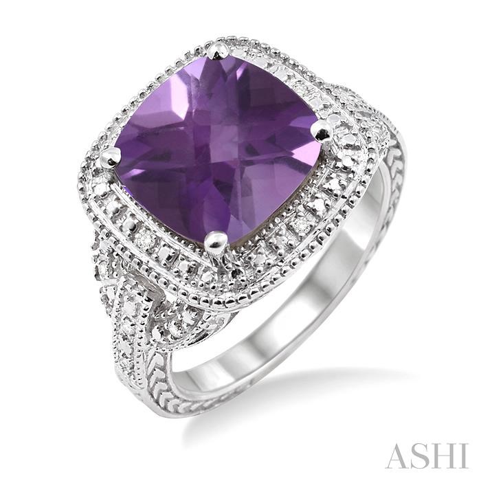 SILVER GEMSTONE & DIAMOND RING
