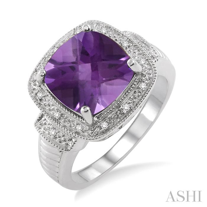 SILVER GEMSTONE & DIAMOND RING