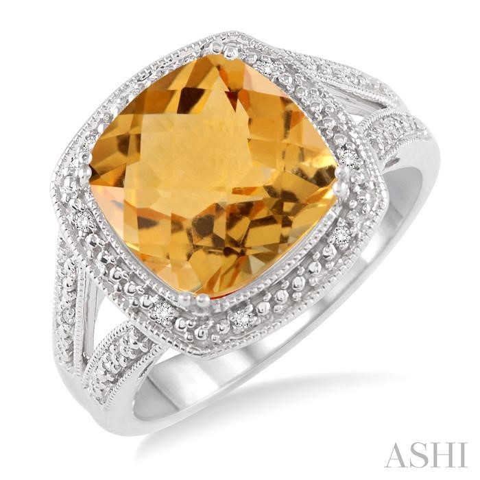 SILVER GEMSTONE & DIAMOND RING