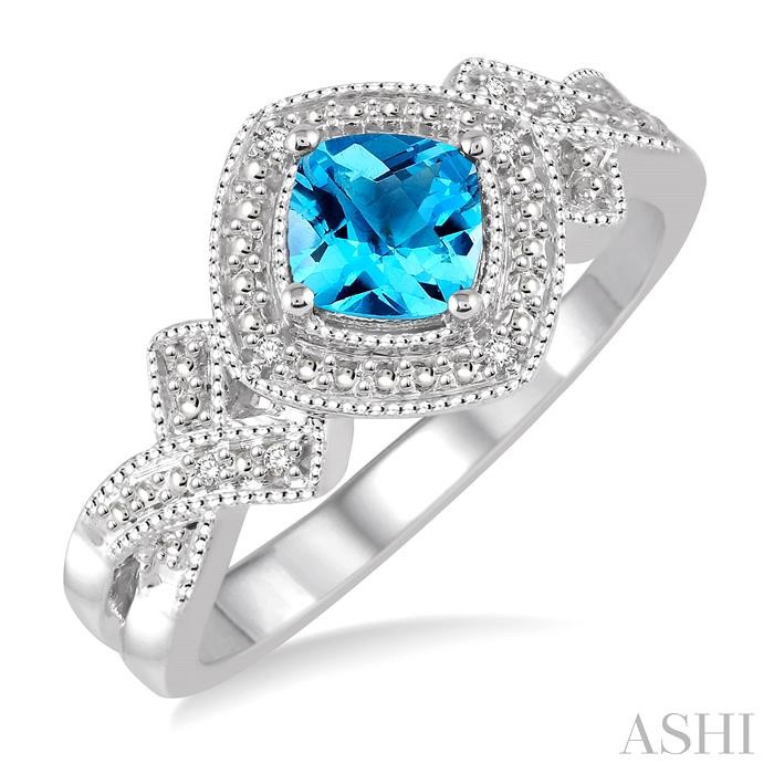 SILVER GEMSTONE & DIAMOND RING