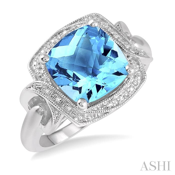 SILVER GEMSTONE & DIAMOND RING