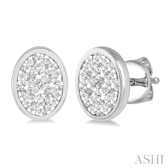 OVAL SHAPE LOVEBRIGHT ESSENTIAL DIAMOND EARRINGS