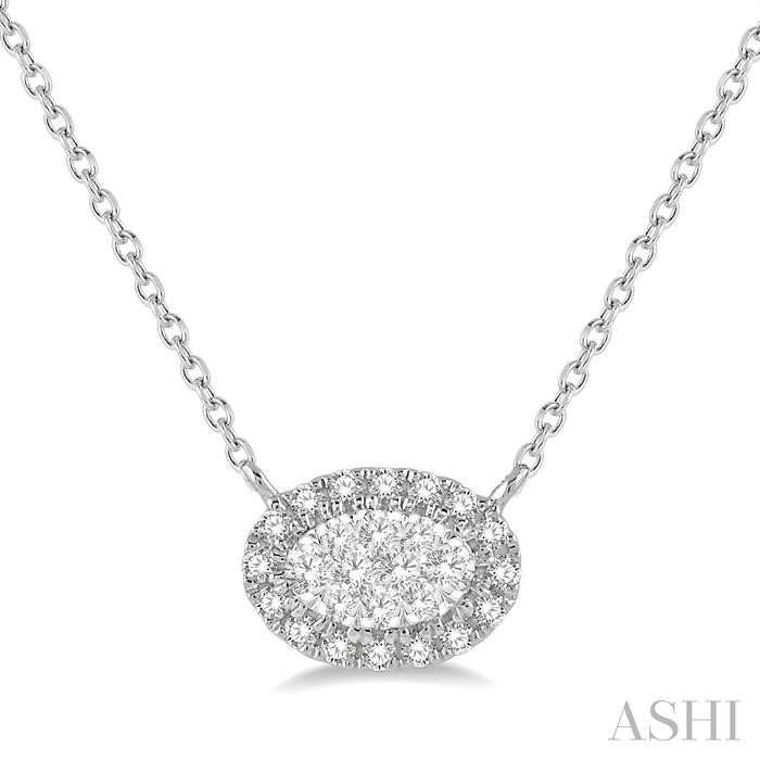 OVAL SHAPE EAST-WEST LOVEBRIGHT ESSENTIAL DIAMOND NECKLACE