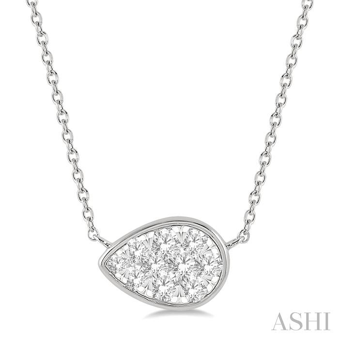 PEAR SHAPE LOVEBRIGHT ESSENTIAL DIAMOND NECKLACE